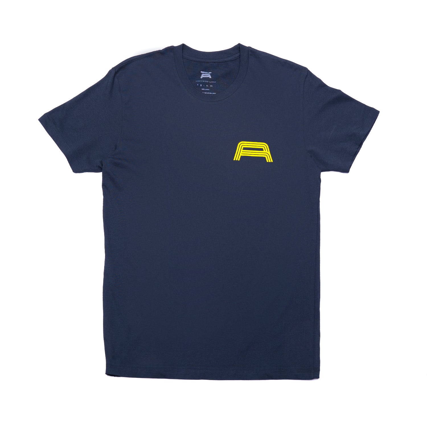 Double Hit tee - Navy and Yellow